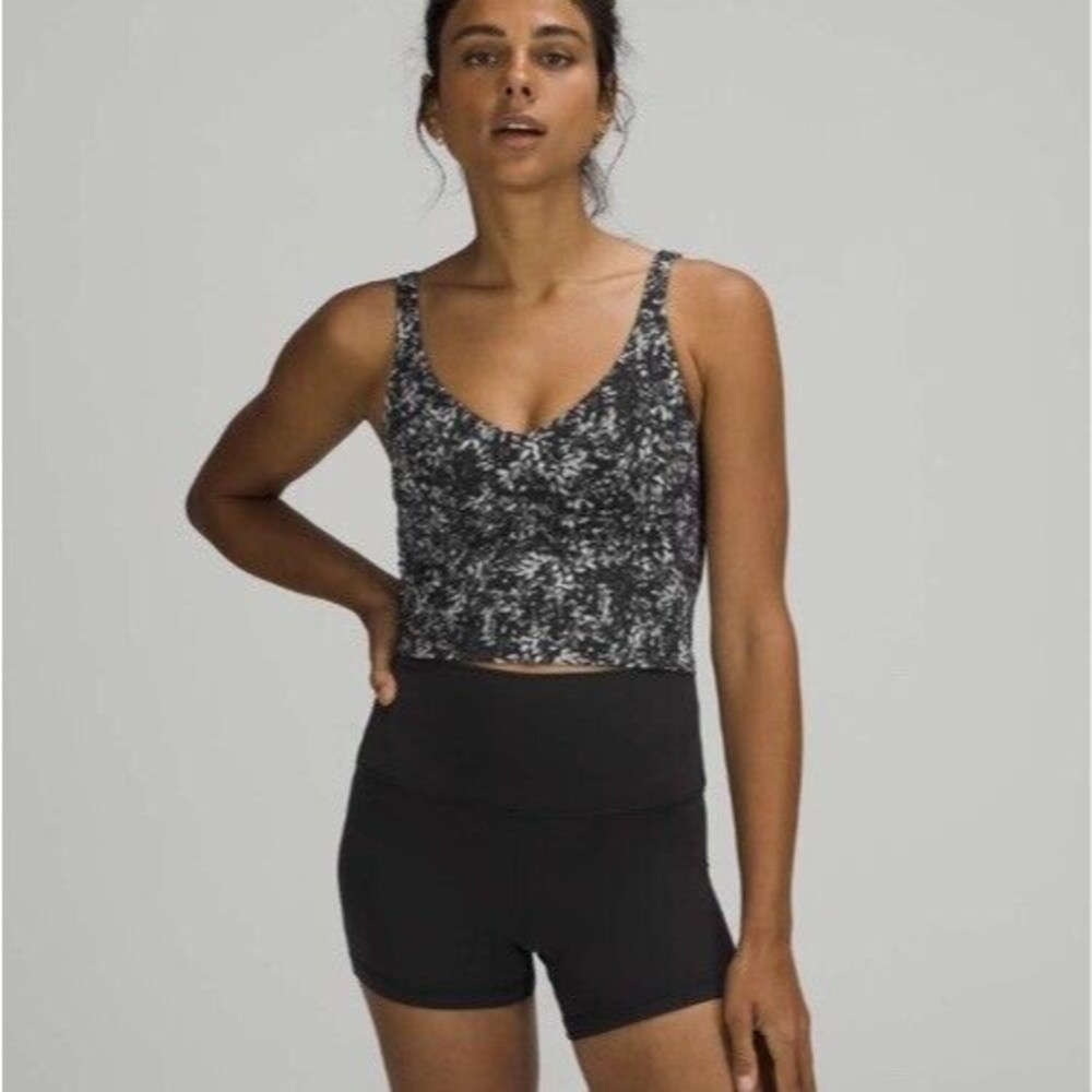 Lululemon Size 4 Align Tank Black White Floral